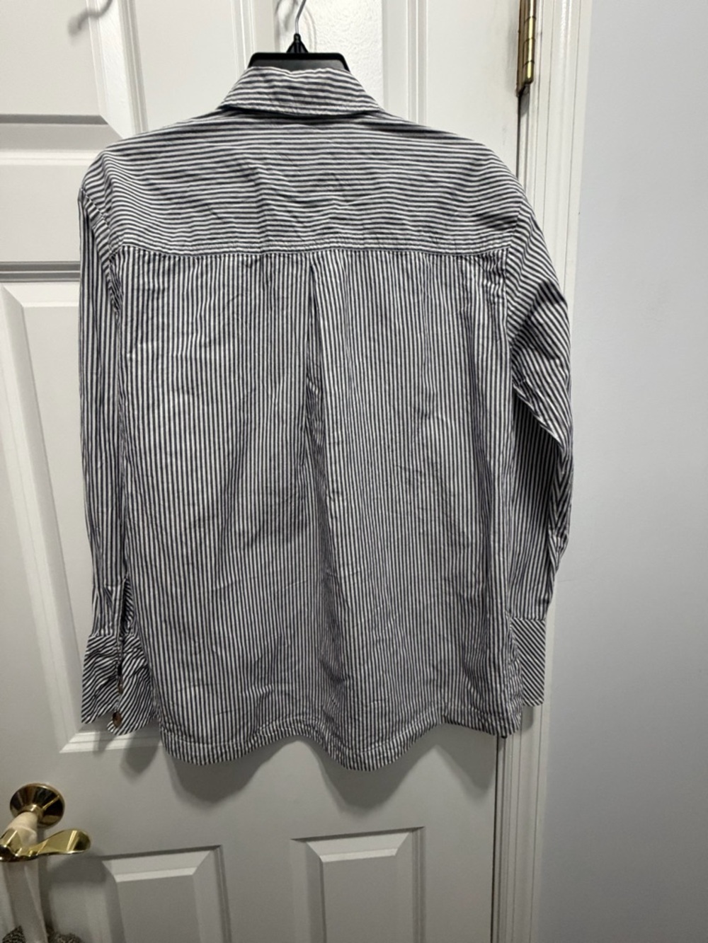 Anthropologie Maeve Navy and White Striped Shirt size small - Picture 3 of 6